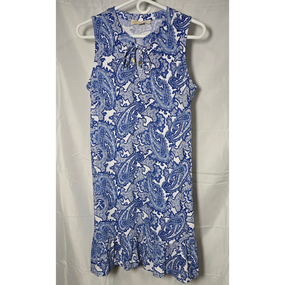 Michael Kors Paisley Ruffle Hem Dress Boho Resort Women's Medium